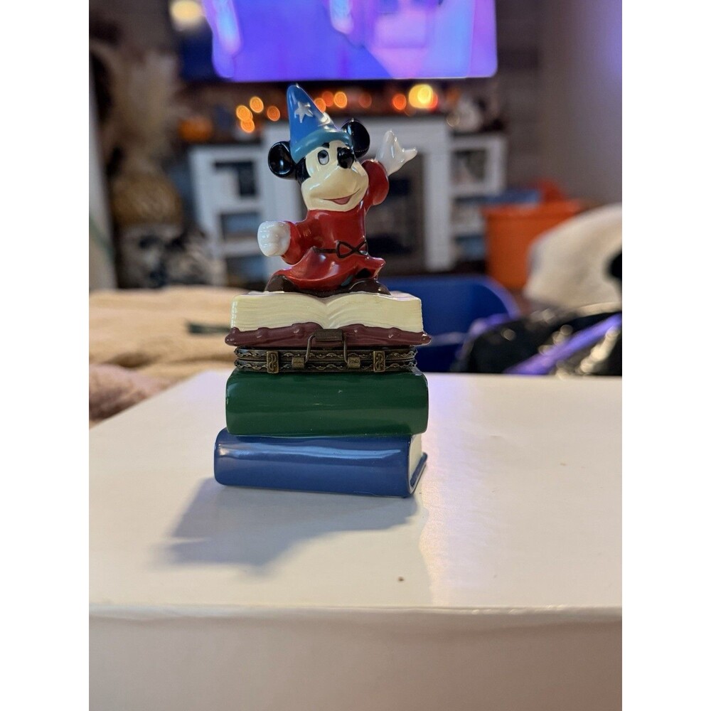 1998 Vintage Disney Mickey Mouse Sorcerer Fantasia Hinged Trinket Box